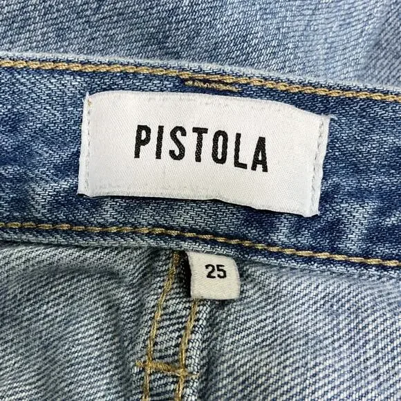 Pistola Distressed Blue Presley Straight Denim Jeans Size 25 - Picture 4 of 5